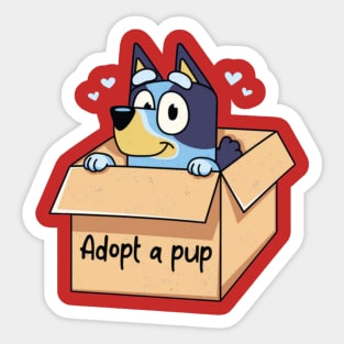 adopt a bluey Sticker